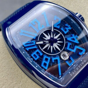 Đồng Hồ Franck Muller Vanguard V45 Gốm Xanh Dương Replica Nhà Máy T+ 45mm (1)