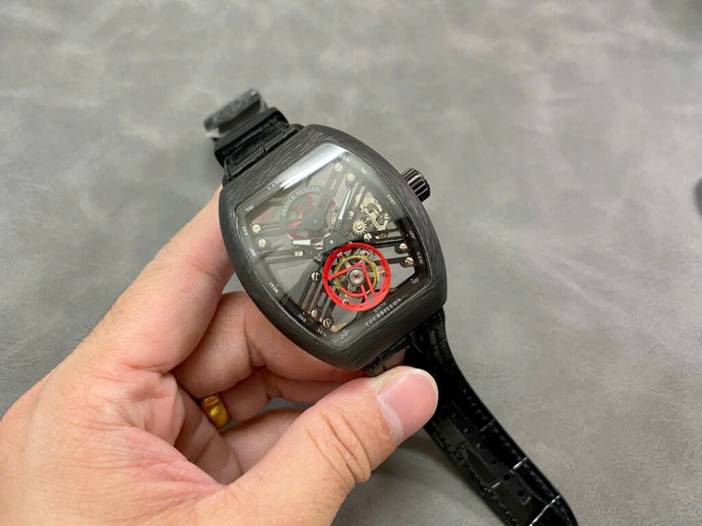 Đồng Hồ Franck Muller Vanguard V45 Tourbillon Carbon Replica Cao Cấp 45mm (10)