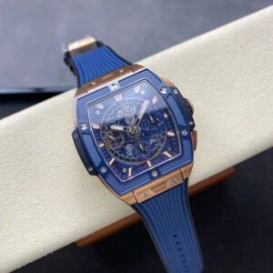 Đồng Hồ Hublot Spirit Of Big Bang King Gold Viền Gốm Xanh Chế Tác Xưởng BBF 42mm (6)