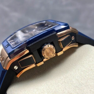 Đồng Hồ Hublot Spirit Of Big Bang King Gold Viền Gốm Xanh Chế Tác Xưởng BBF 42mm (6)