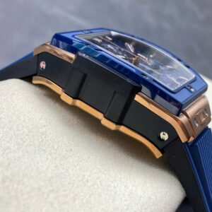 Đồng Hồ Hublot Spirit Of Big Bang King Gold Viền Gốm Xanh Chế Tác Xưởng BBF 42mm (6)
