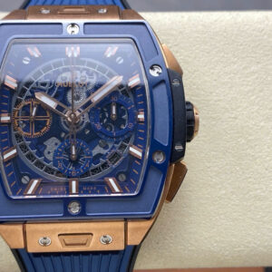 Đồng Hồ Hublot Spirit Of Big Bang King Gold Viền Gốm Xanh Chế Tác Xưởng BBF 42mm (6)
