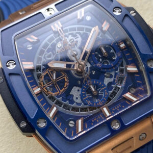 Đồng Hồ Hublot Spirit Of Big Bang King Gold Viền Gốm Xanh Chế Tác Xưởng BBF 42mm (6)