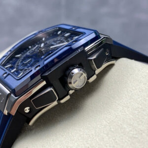 Đồng Hồ Hublot Spirit Of Big Bang TItanium Viền Gốm Xanh Rep 11 Nhà Máy BBF 42mm (9)