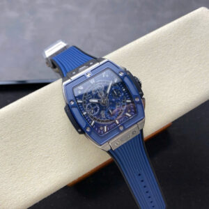 Đồng Hồ Hublot Spirit Of Big Bang TItanium Viền Gốm Xanh Rep 11 Nhà Máy BBF 42mm (9)