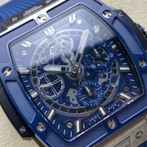 Đồng Hồ Hublot Spirit Of Big Bang TItanium Viền Gốm Xanh Rep 11 Nhà Máy BBF 42mm (9)