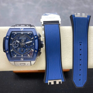 Đồng Hồ Hublot Spirit Of Big Bang TItanium Viền Gốm Xanh Rep 11 Nhà Máy BBF 42mm (9)