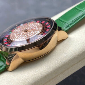 Đồng Hồ Jacob & Co Casino Tourbillon Đính Đá Dây Da Màu Xanh Replica AMG 44mm (6)