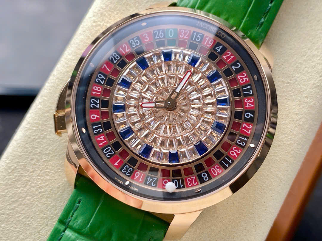 Đồng Hồ Jacob & Co Casino Tourbillon Đính Đá Dây Da Màu Xanh Replica AMG 44mm (3) Đồng Hồ Jacob & Co Casino Tourbillon Đính Đá Dây Da Màu Xanh Replica AMG 44mm (6)
