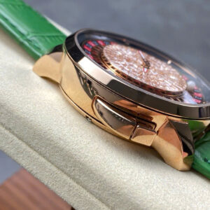 Đồng Hồ Jacob & Co Casino Tourbillon Đính Đá Dây Da Màu Xanh Replica AMG 44mm (6)