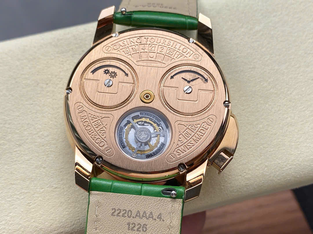 Đồng Hồ Jacob & Co Casino Tourbillon Đính Đá Dây Da Màu Xanh Replica AMG 44mm (6) Đồng Hồ Jacob & Co Casino Tourbillon Đính Đá Dây Da Màu Xanh Replica AMG 44mm (6)