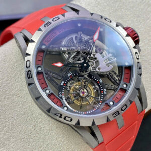 Đồng Hồ Roger Dubuis Excalibur Spider Titanium Màu Đỏ Chế Tác Tourbillon 45mm (9)