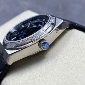 Đồng Hồ Vacheron Constantin Overseas 4500V Mặt Đen Đính Đá Replica 41mm (10)