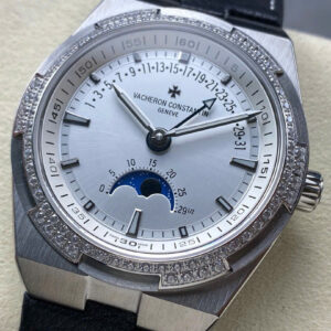 Đồng Hồ Vacheron Constantin Overseas 4500V Mặt Trắng Đính Đá Replica 41mm (3)