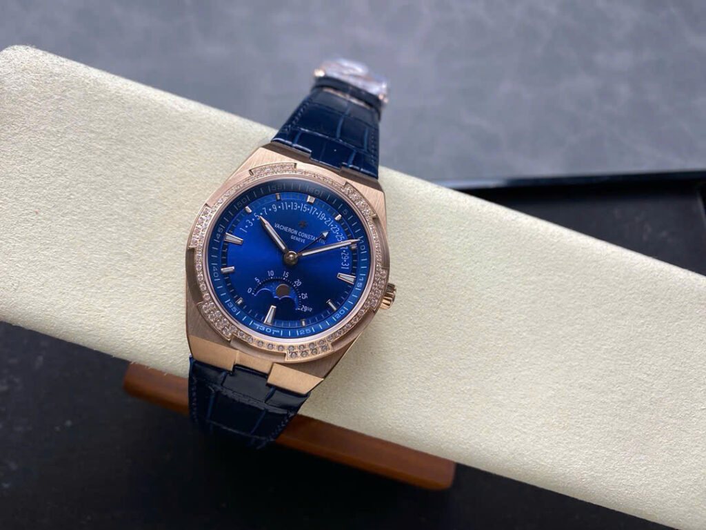 Đồng Hồ Vacheron Constantin Overseas 4500V Màu Xanh Dương Đính Đá 41mm (9)