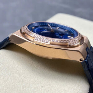 Đồng Hồ Vacheron Constantin Overseas 4500V Màu Xanh Dương Đính Đá 41mm (9)