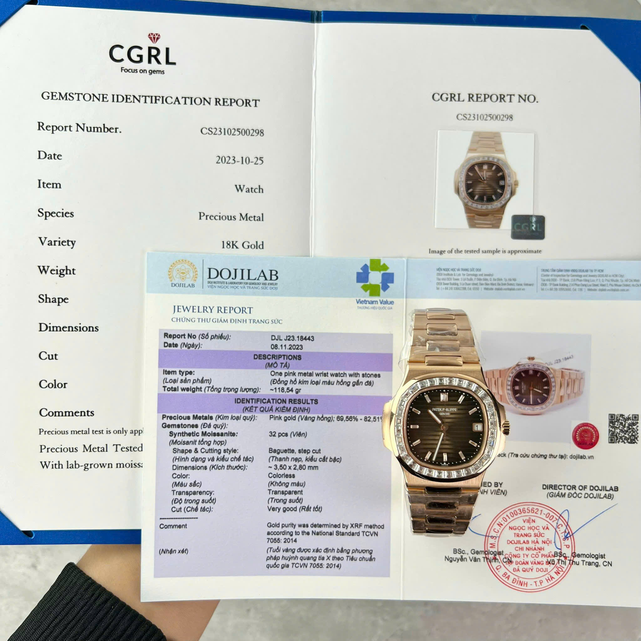 Đồng Hồ Patek Philippe Nautilus 5723 Chế Tác Bọc Vàng Hồng Đính Moissanite Xưởng 3K 40mm (10)