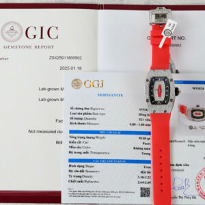 Đồng Hồ Richard Mille RM007 Nữ Đính Full Kim Cương Nhân Tạo Moissanite Màu Đỏ 36mm (2)