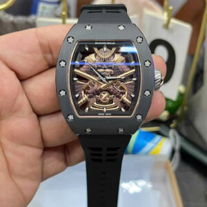 Đồng Hồ Richard Mille RM47 Samurai Super Fake Cao Cấp Dây Cao Su Màu Đen 43mm (9)