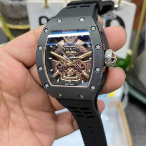 Đồng Hồ Richard Mille RM47 Samurai Super Fake Cao Cấp Dây Cao Su Màu Đen 43mm (9)