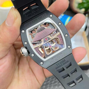 Đồng Hồ Richard Mille RM47 Samurai Super Fake Cao Cấp Dây Cao Su Màu Đen 43mm (9)