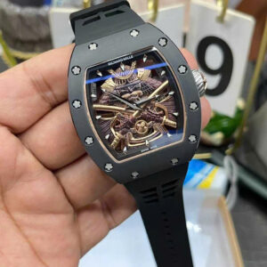 Đồng Hồ Richard Mille RM47 Samurai Super Fake Cao Cấp Dây Cao Su Màu Đen 43mm (9)