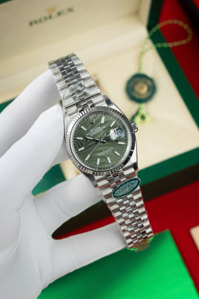 Đồng Hồ Rolex DateJust 126234 Rep 1 1 Mặt Xanh Cây Lá Nhà Máy Clean 36mm (1)