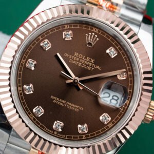 Đồng Hồ Rolex DateJust 126331 Bọc Vàng Mặt Chocolate Rep 1 1 Xưởng GM V5 41mm (1)