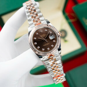 Đồng Hồ Rolex DateJust 126331 Bọc Vàng Mặt Chocolate Rep 1 1 Xưởng GM V5 41mm (1)