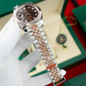 Đồng Hồ Rolex DateJust 126331 Bọc Vàng Mặt Chocolate Rep 1 1 Xưởng GM V5 41mm (1)