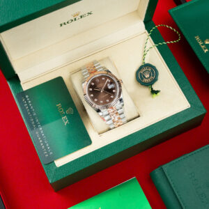 Đồng Hồ Rolex DateJust 126331 Bọc Vàng Mặt Chocolate Rep 1 1 Xưởng GM V5 41mm (1)