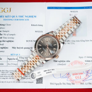 Đồng Hồ Rolex DateJust 126331 Bọc Vàng Thật Mặt Số Xám Xưởng GM V5 41mm (13)