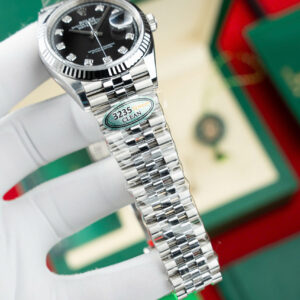Đồng Hồ Rolex DateJust 126334 Mặt Đen Đính Đá Nhà Máy Clean Rep 1 1 41mm (3)