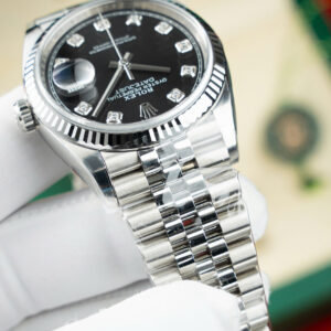 Đồng Hồ Rolex DateJust 126334 Mặt Đen Đính Đá Nhà Máy Clean Rep 1 1 41mm (3)