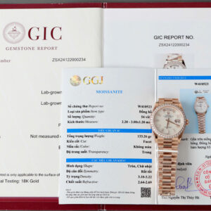 Đồng Hồ Rolex Day-Date 128345RBR Chế Tác Bọc Vàng 18K Mặt Khảm Trai Đính Moissanite 36mm (5)