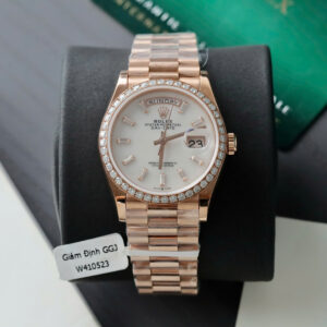 Đồng Hồ Rolex Day-Date 128345RBR Chế Tác Bọc Vàng 18K Mặt Khảm Trai Đính Moissanite 36mm (5)