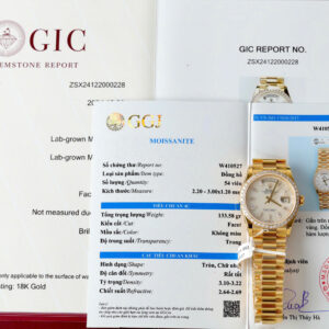 Đồng Hồ Rolex Day-Date 128348RBR Chế Tác Bọc Vàng Mặt Khảm Trai Đính Moissanite 36mm (8)