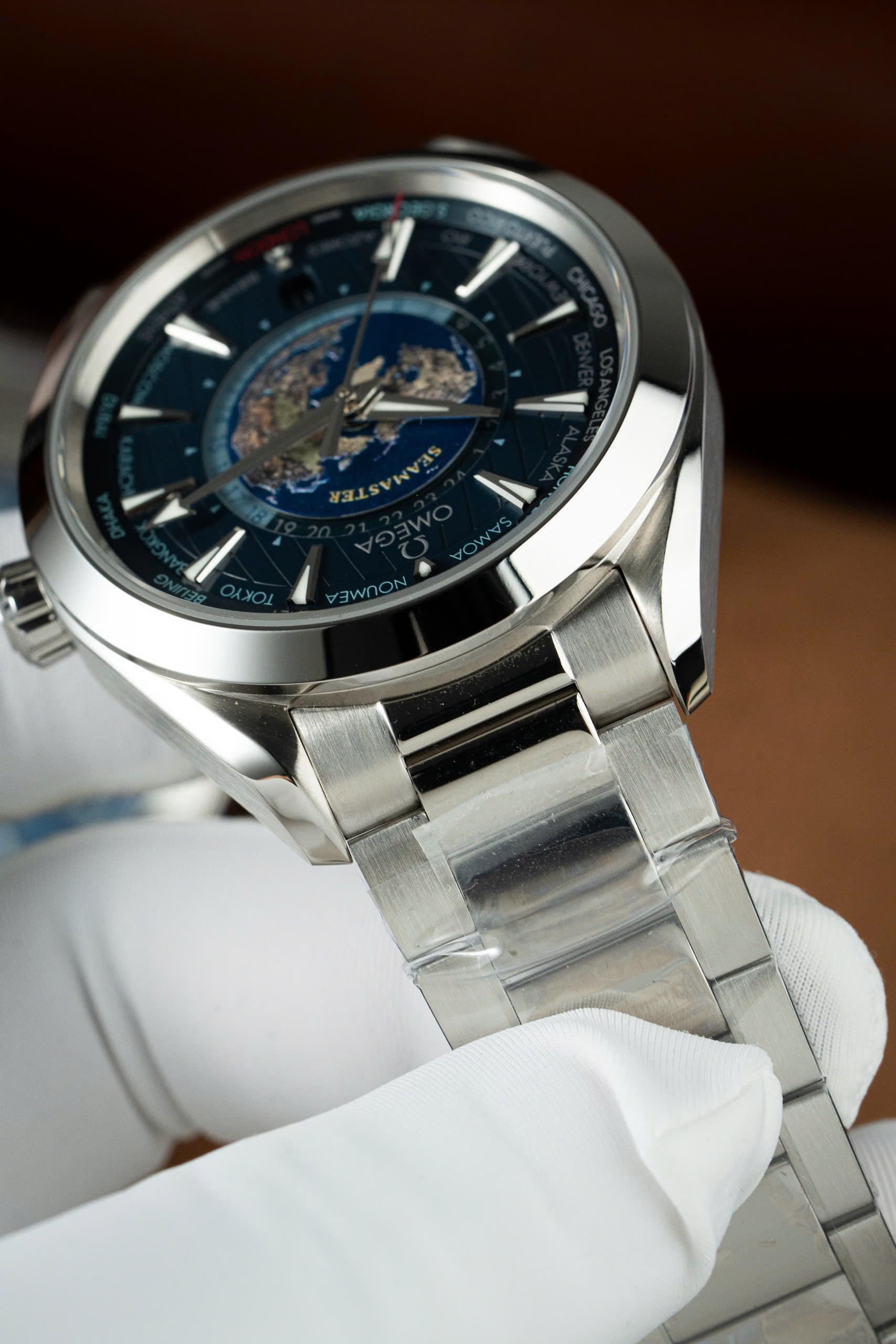 Đồng Hồ Chế Tác Omega Aqua Terra Worldtimer Mặt Xanh Nhà Máy N1 43mm (7)