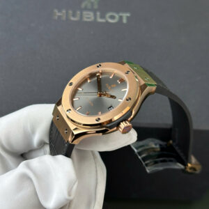 Đồng Hồ Hublot Classic Fusion King Gold Rep 11 Cao Cấp Mặt Số Xám Nhà Máy JJF 38mm (9)