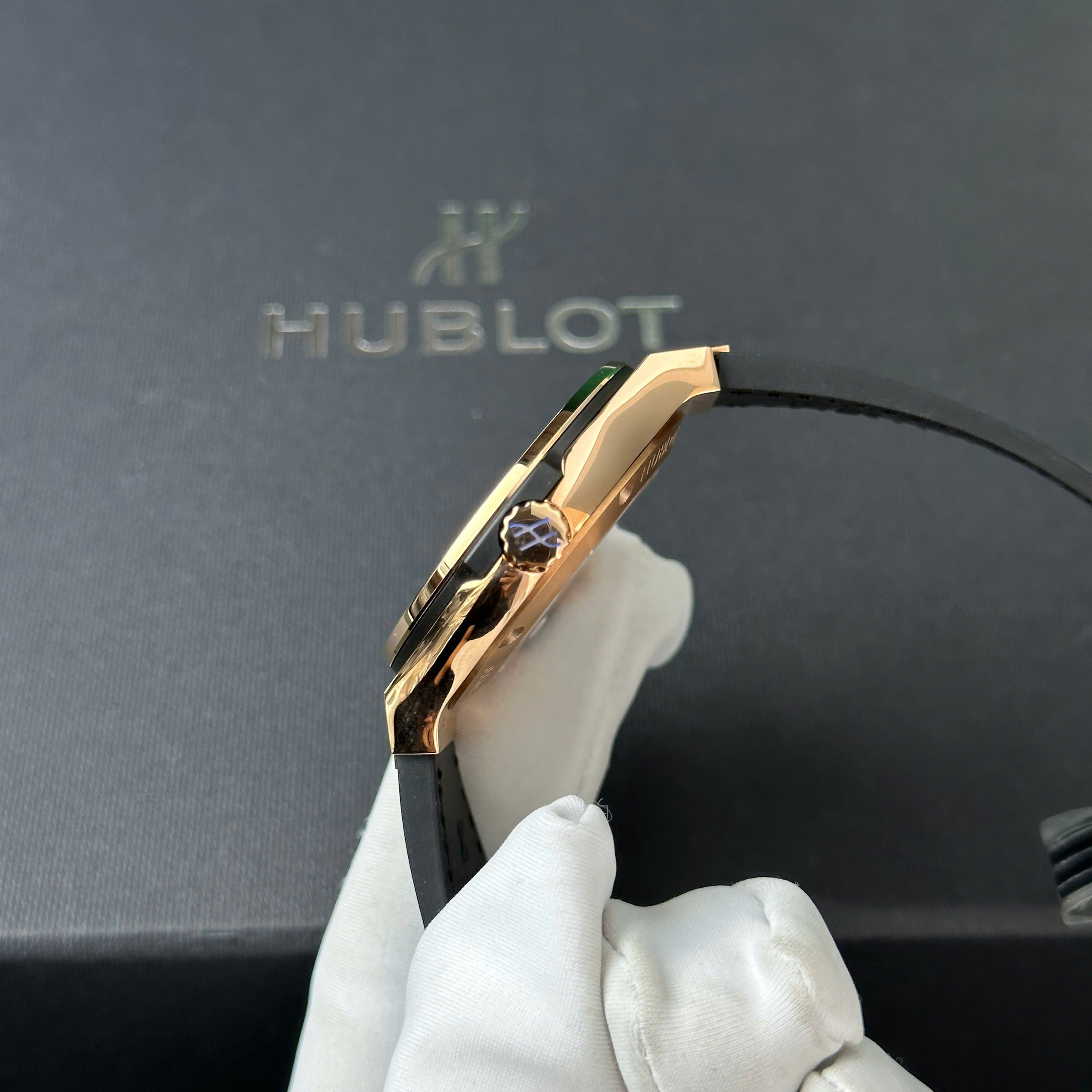 Đồng Hồ Hublot Classic Fusion King Gold Rep 11 Cao Cấp Mặt Số Xám Nhà Máy JJF 38mm (4)