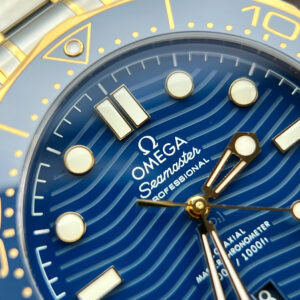 Đồng Hồ Omega Rep 1 1 Seamaster Diver 300M Mặt Số Xanh Demi Gold Nhà Máy VS 42mm (9)