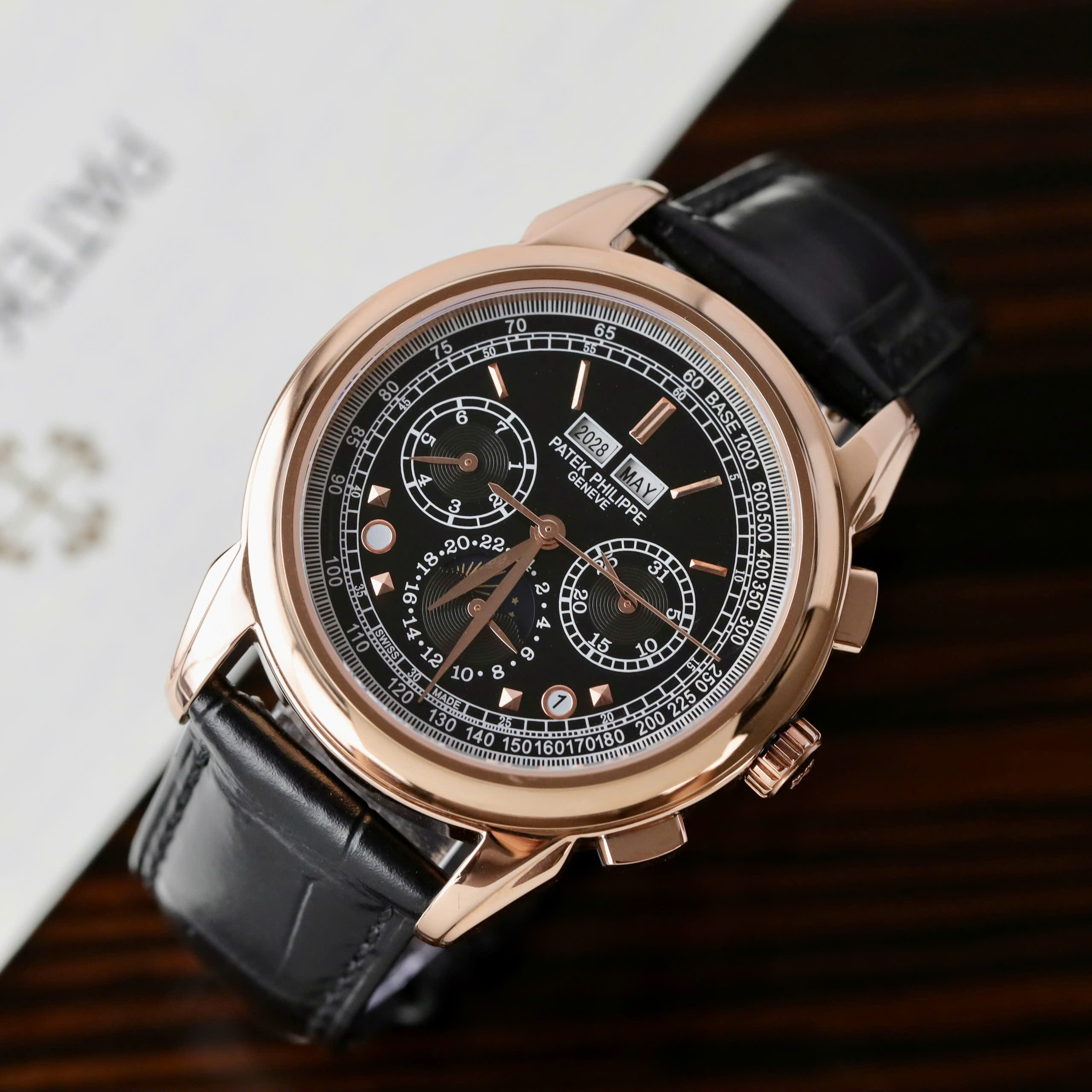 Đồng Hồ Patek Philippe Fake Cao Cấp Grand Complications 5270R Dây Da Đen 41mm (8)