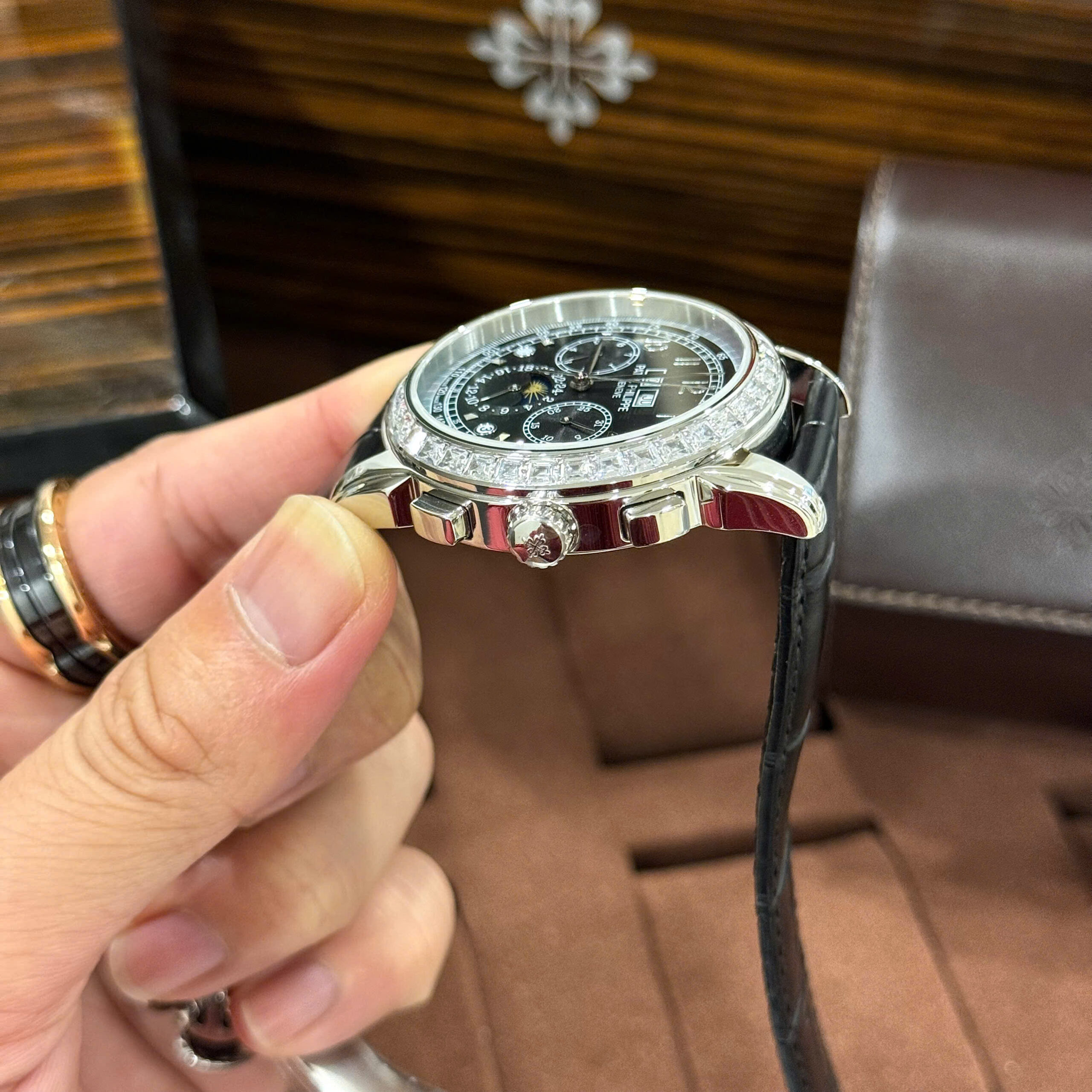 Đồng Hồ Patek Philippe Fake Cao Cấp Grand Complications 5271P Đính Đá 41mm (5)