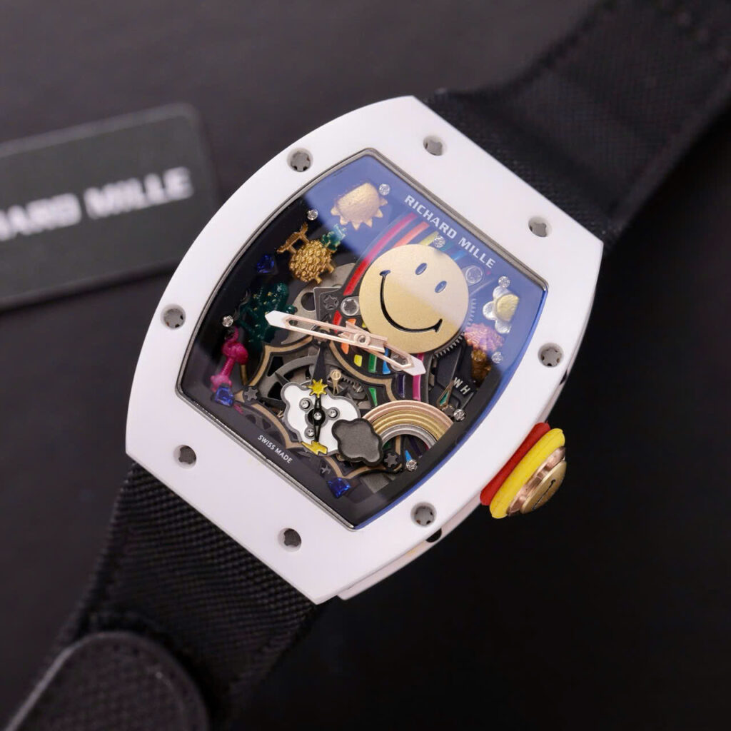Đồng Hồ Richard Mille RM88 Smiley Mặt Chú Hề Fake Cao Cấp Màu Đen 40mm (1)