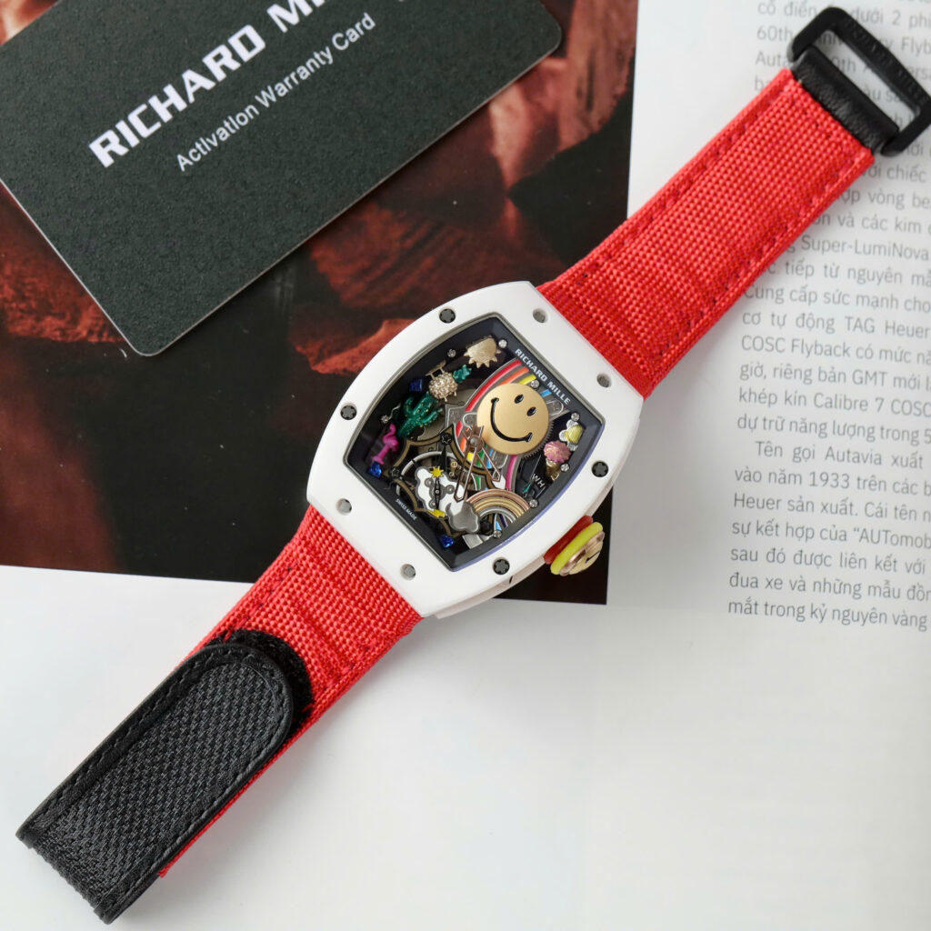 Đồng Hồ Richard Mille RM88 Smiley Mặt Chú Hề Fake Cao Cấp Màu Đỏ 40mm (8)