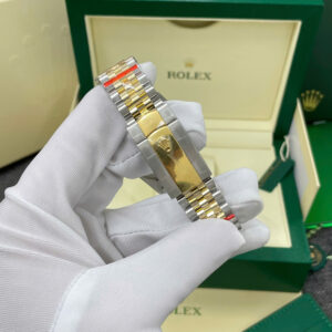 Đồng Hồ Rolex Chế Tác DateJust 126233 Bọc Vàng Thật Mặt Số Vàng Champagne Đính Đá Xưởng GM 36mm (3)