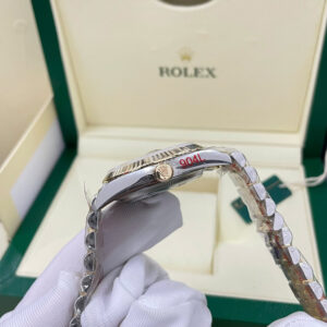 Đồng Hồ Rolex Chế Tác DateJust 126233 Bọc Vàng Thật Mặt Số Vàng Champagne Đính Đá Xưởng GM 36mm (3)