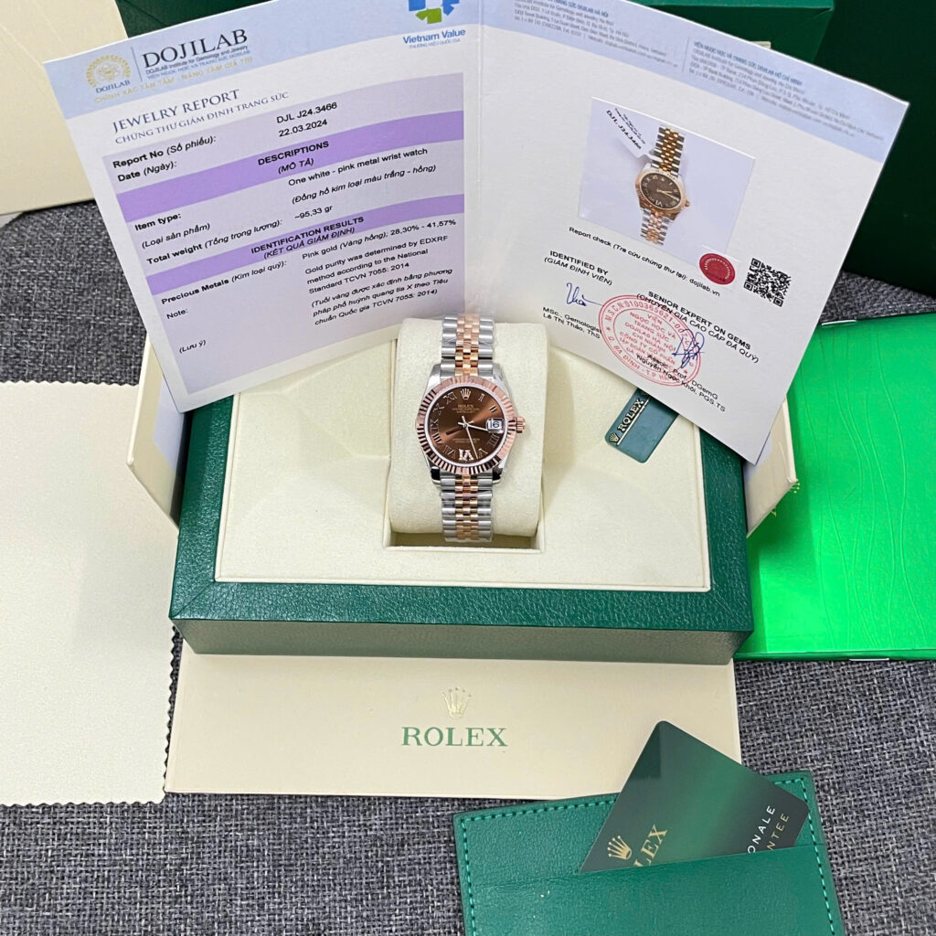 Đồng Hồ Rolex Chế Tác DateJust 278271 Bọc Vàng Mặt Số Chocolate Cọc La Mã Xưởng GM 31mm (5)