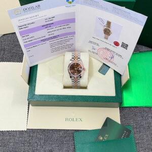 Đồng Hồ Rolex Chế Tác DateJust 278271 Bọc Vàng Mặt Số Chocolate Cọc La Mã Xưởng GM 31mm (5)