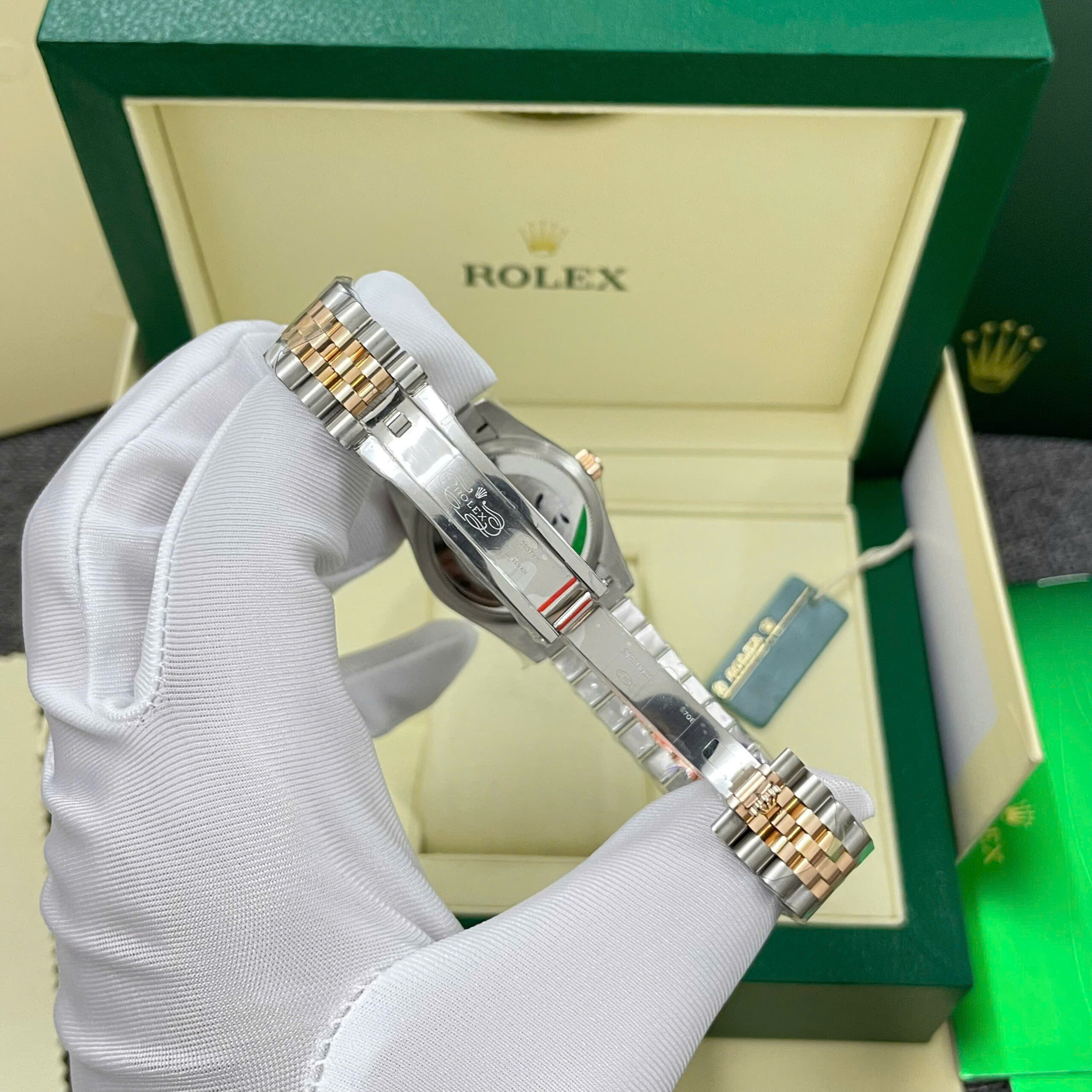 Đồng Hồ Rolex Chế Tác DateJust 278271 Bọc Vàng Thật Mặt Số Chocolate Cọc Số Đá Xưởng GM 31mm (10)